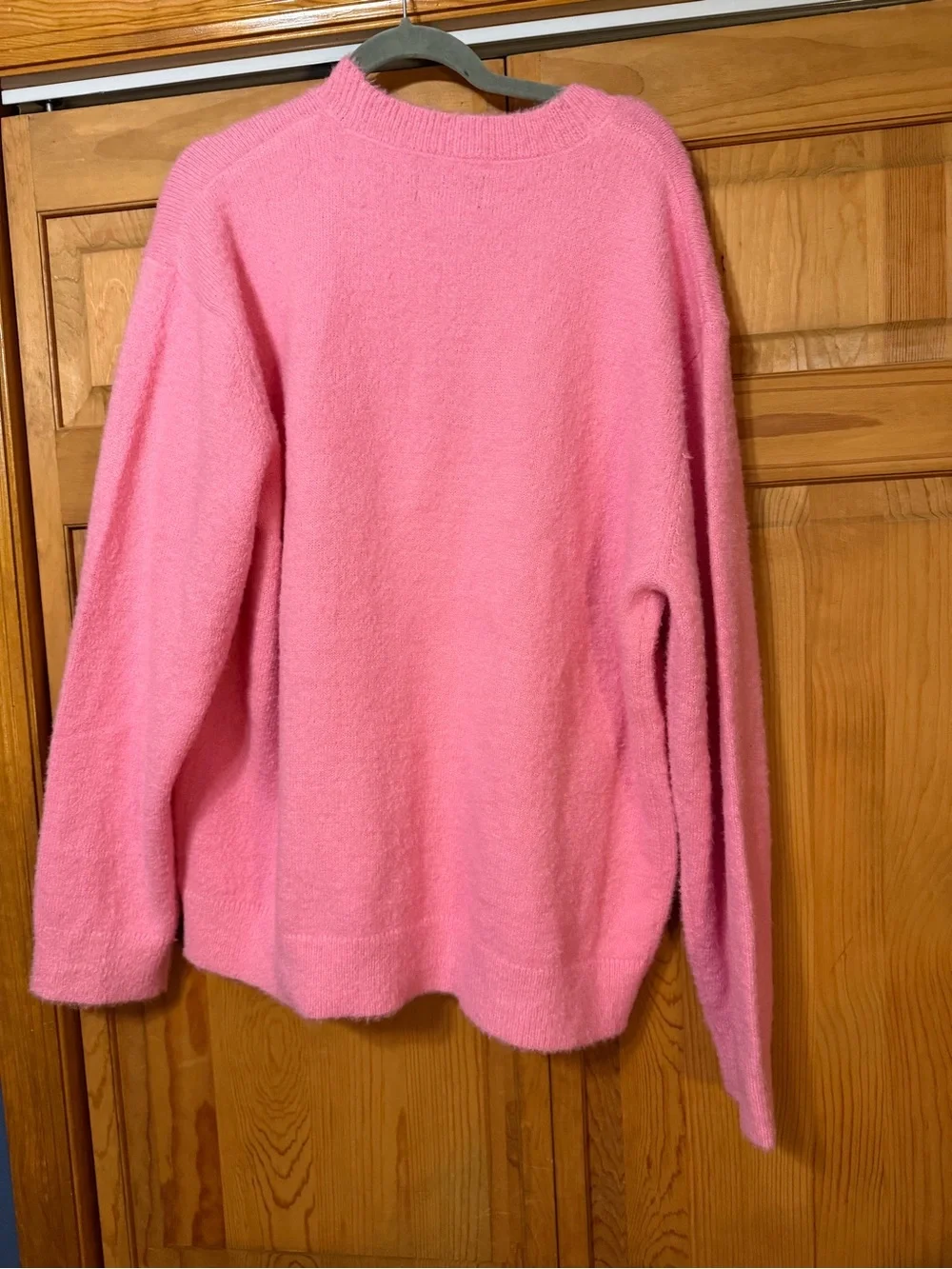 Original Use Soft Pink Women's V-Neck Cardigan with Pockets
